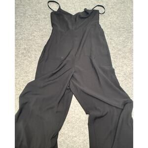 Madewell Black Romper Sleeveless Wide-Leg Jumpsuit